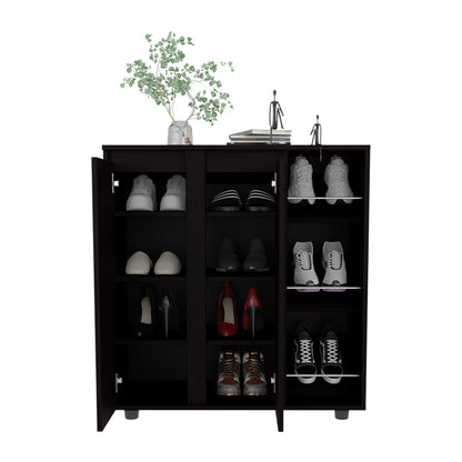 Black 3-Tier Shoe Rack - Compact Storage Solution for Living Room
