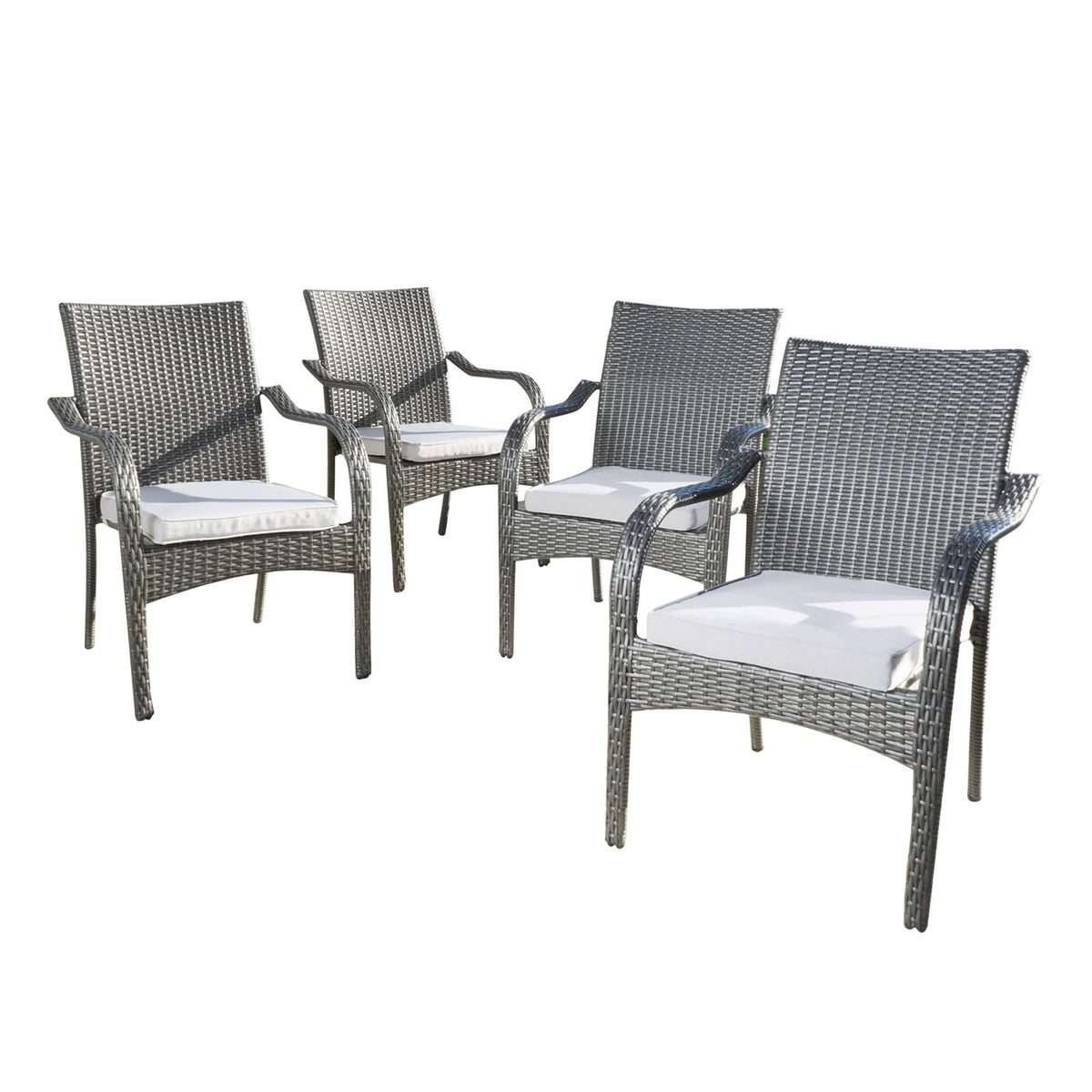 6 Piece Acacia Wood Patio Dining Set Grey Teak
