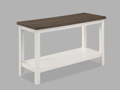 3pc Farmhouse Style Coffee Table Sofa Table End Table with Open Shelf Brown White
