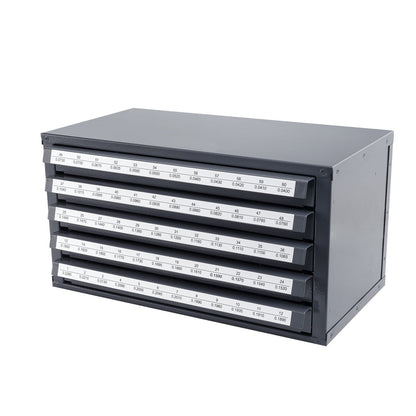 Drill Bit Dispenser Cabinet - 5 Drawers, Steel Organizer for Drill Bits #1-#60