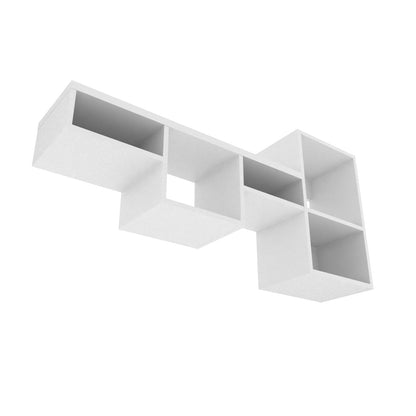 White Wall Mounted Shelves - 5 Shelf Unit for Living Room