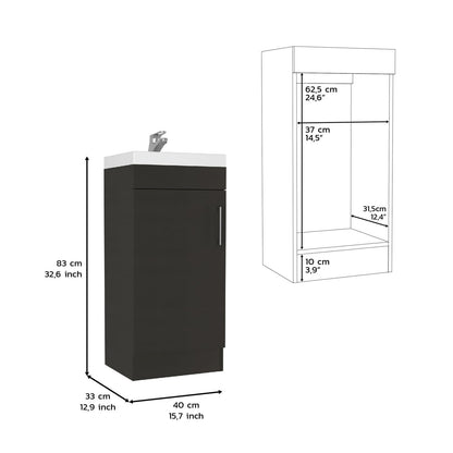 Toledo Black Bathroom Vanity - Compact Storage