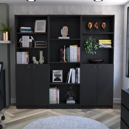 Wenge 3-Shelf Bookcase Set - Living Room Storage