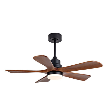 Black Ceiling Fan with Lights & Remote - 42 Inch Solid Wood