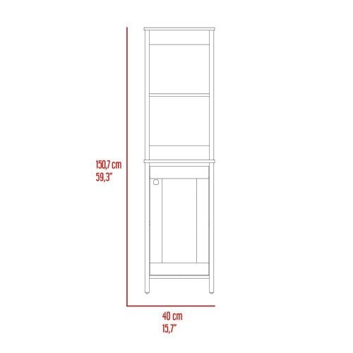 Gray Particle Board Cabinet - 59" High Storage for Living Room
