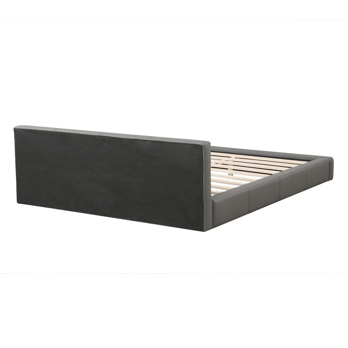 Stylish Gray Upholstered King Bed - Box Spring Not Required