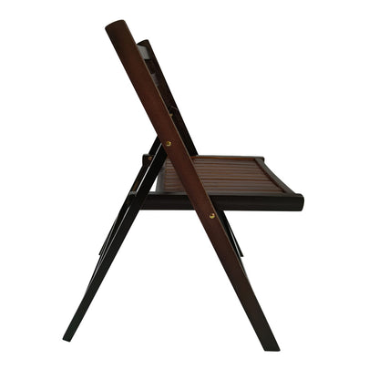 Cherry Folding Patio Chairs - Set of 4, Durable Wood Design for Outdoor