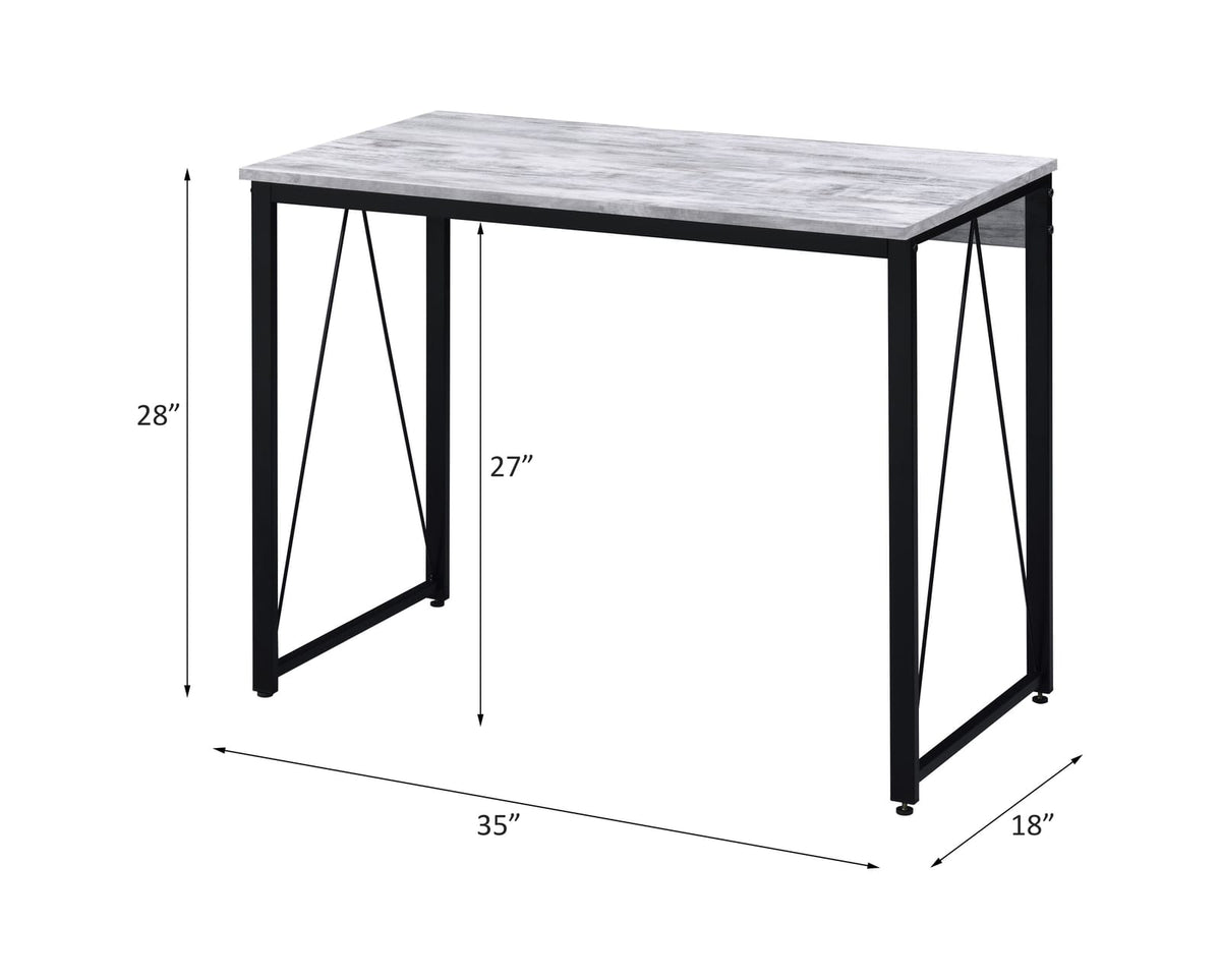 White Black Writing Desk - 35" Workstation Table