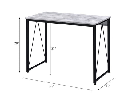 White Black Writing Desk - 35" Workstation Table