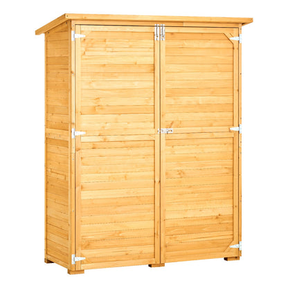 Outdoor Wooden Storage Shed - Waterproof Garden Tool Shed 37x17x26.8