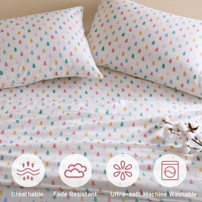 Multicolor 100% Cotton Queen Sheet Set for Soft Bedroom Comfort