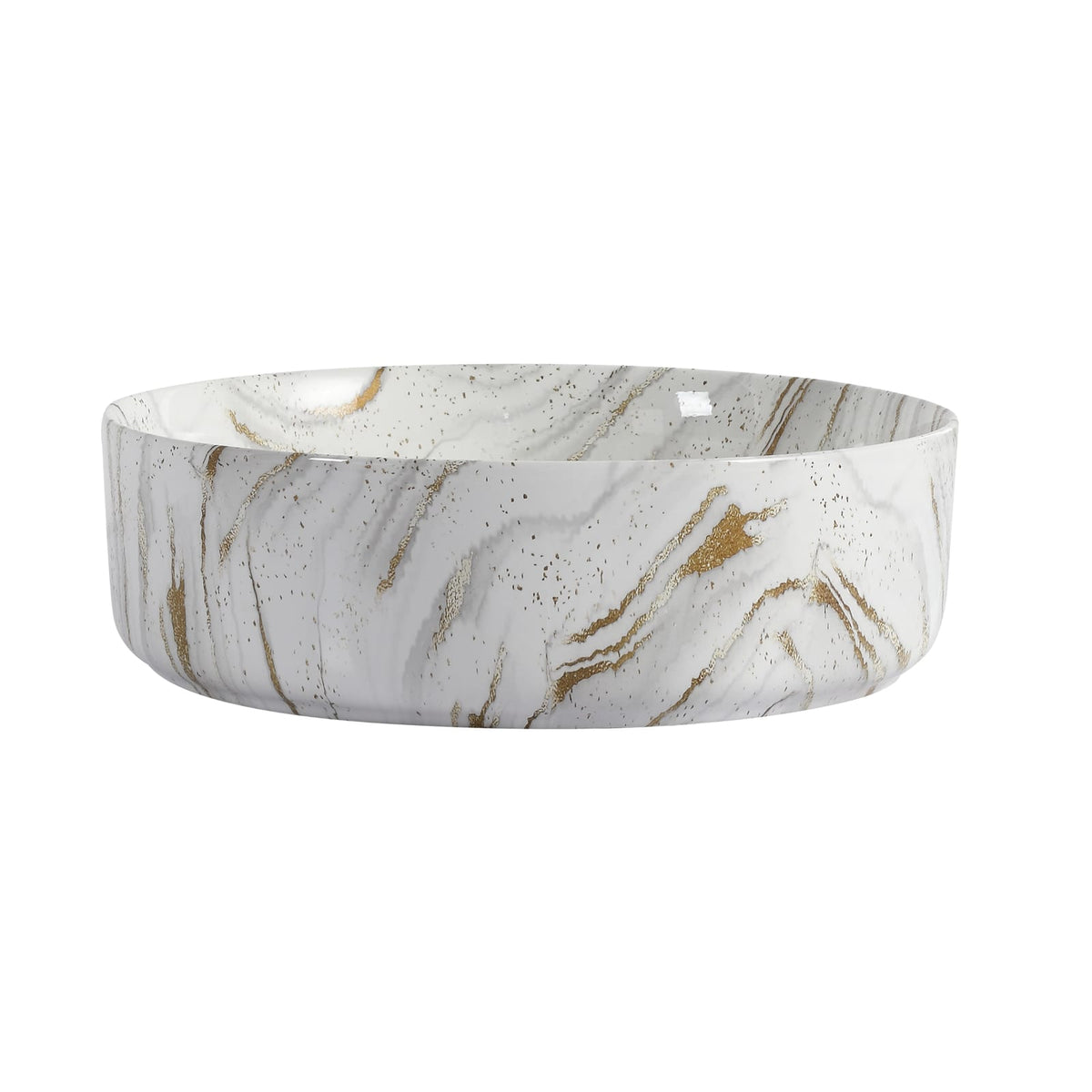 White Gold Ceramic Bathroom Vanity Sink - Above Counter Basin