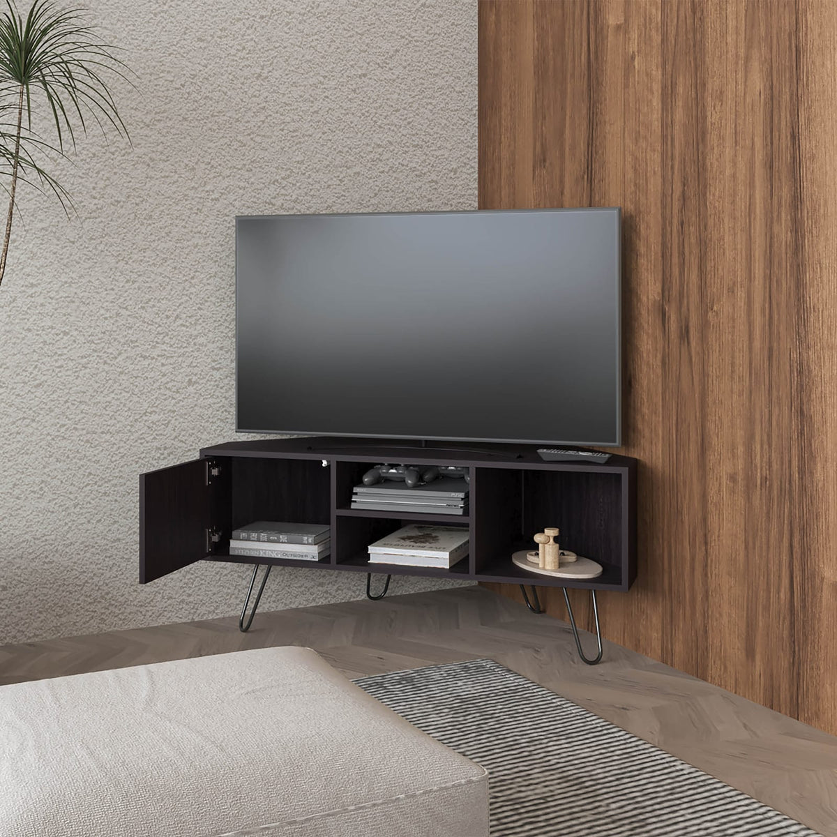 Wenge 1-Door TV Stand - Primary Living Space Storage