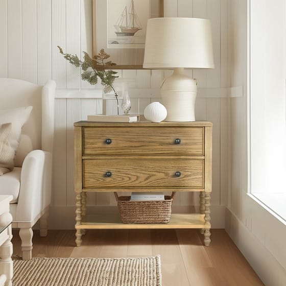 Accent Chest - Natural Wood Dresser for Bedroom