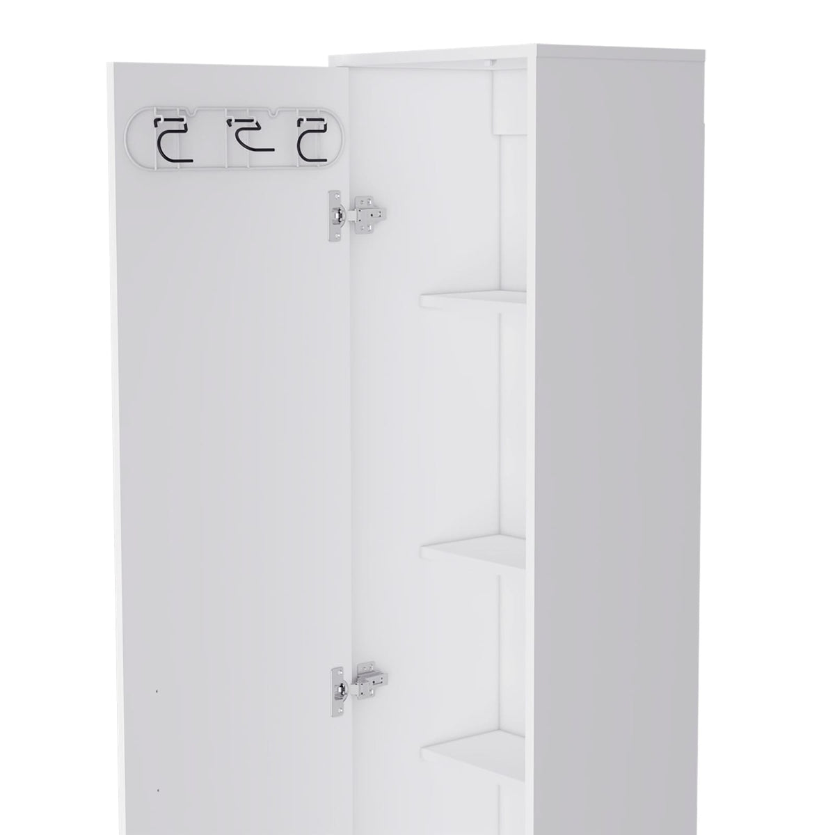White Kitchen Storage Cabinet 3-4 Spaces Freestanding
