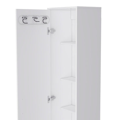 White Kitchen Storage Cabinet 3-4 Spaces Freestanding