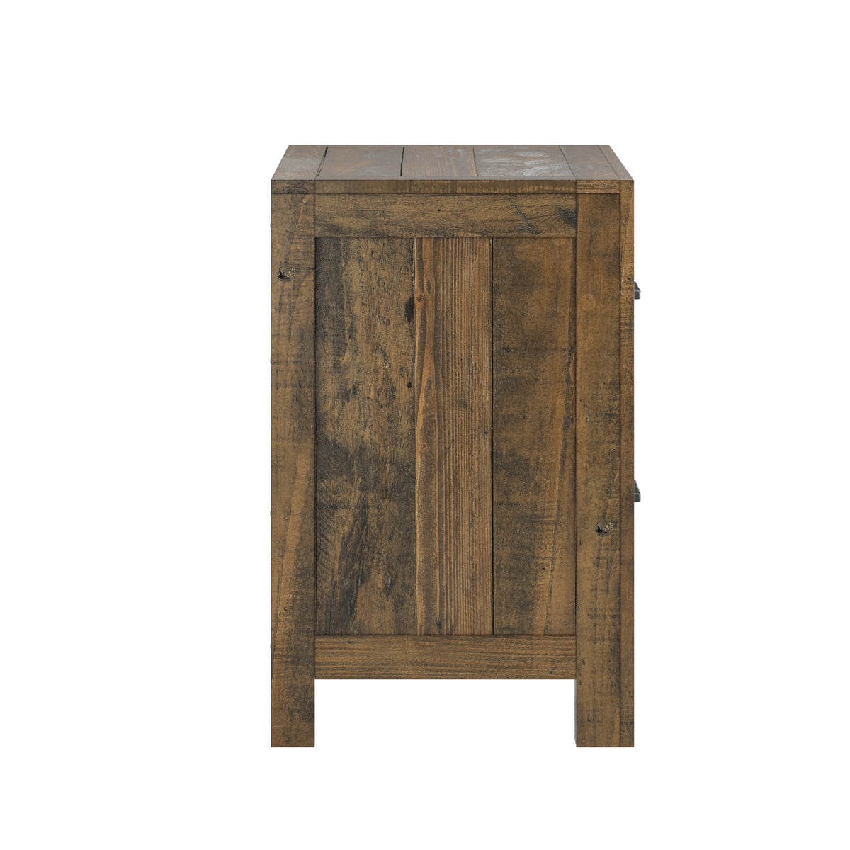 Solid Wood Brown Nightstand with 2 Drawers, 26"W x 18"D for Bedroom