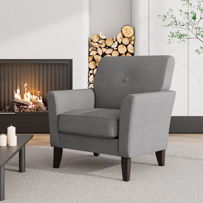 Gray Plywood Accent Chair with Boucle Fabric Upholstery for Living Room