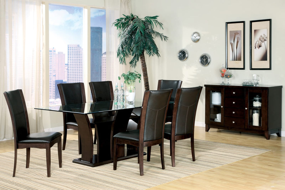 Modern Dark Brown Dining Side Chairs Set of 2 Espresso Finish Wood