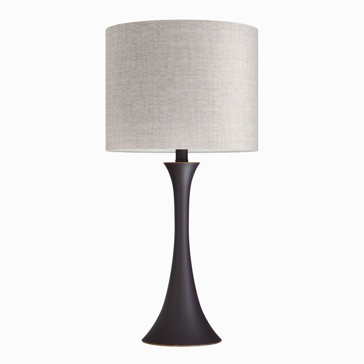 24" Contemporary Metal Table Lamp Set - Oil Rubbed Bronze & Linen