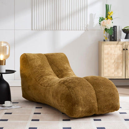 Brown Polyester Bean Bag Sofa for Relaxing Bedroom Media