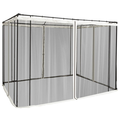 White Polyester Gazebo Netting Screen for Patio and Poolside Areas