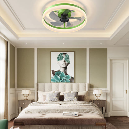Modern Green Ceiling Fan with Lights - ABS Finish