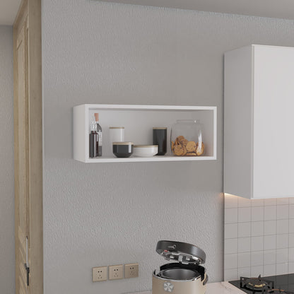 30" White Open Wall Cabinet - Storage Shelf for Living Room