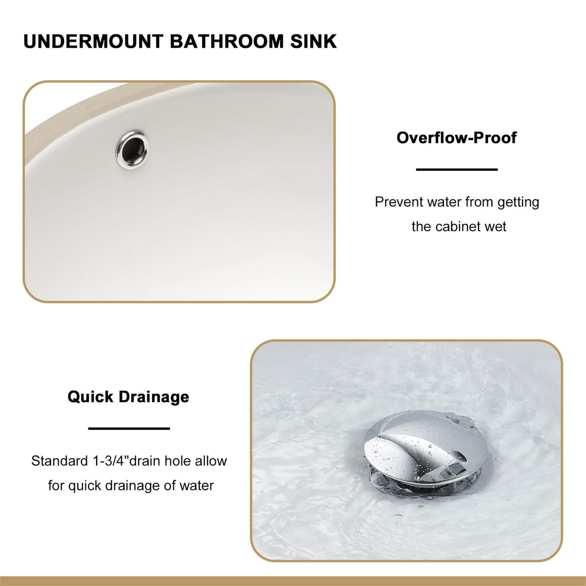 White Ceramic Oval Bathroom Sink - 16.5" x 13.4"