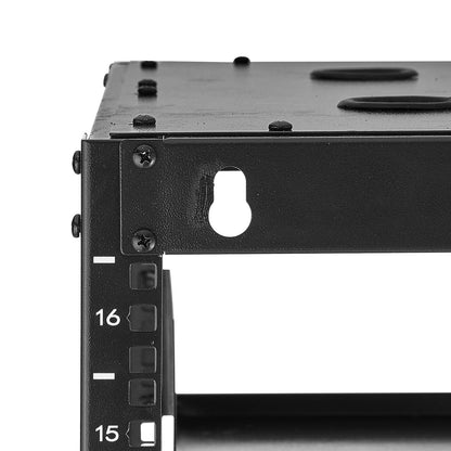 16U Black Server Rack - 23 Inch Depth, Wall or Floor Stand for Living Room