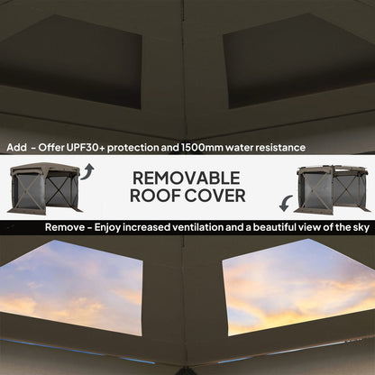 Brown Fiberglass Garden Canopy for Poolside Dining and Outdoor Events