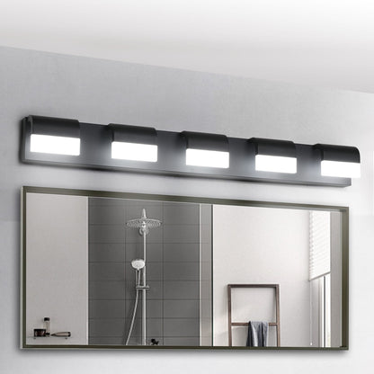 Modern Black Iron Bathroom Vanity Lighting - 5 Light LED