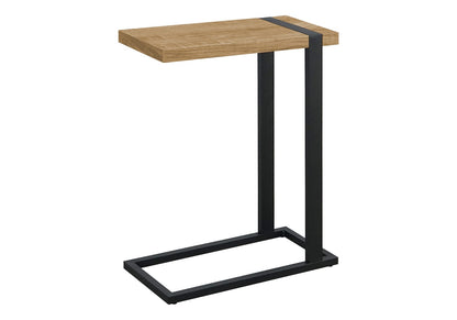 C-Shaped Accent Table with Metal Legs for Bedroom Side Storage for Living Room