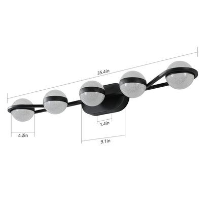 Black 5 Light Bathroom Vanity Lighting Fixture