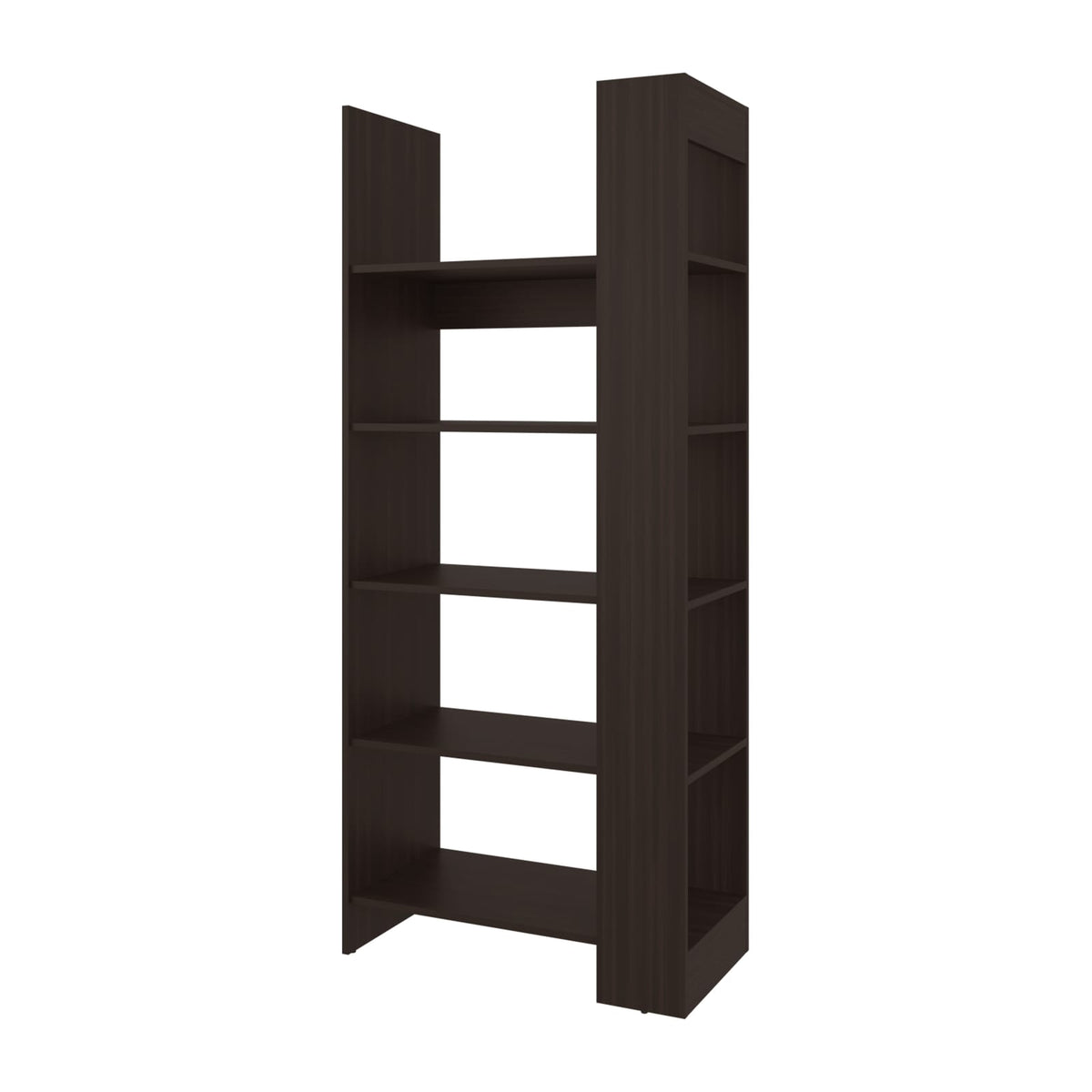 5-Shelf Brown Bookcase - Contemporary Display Storage for Living Room