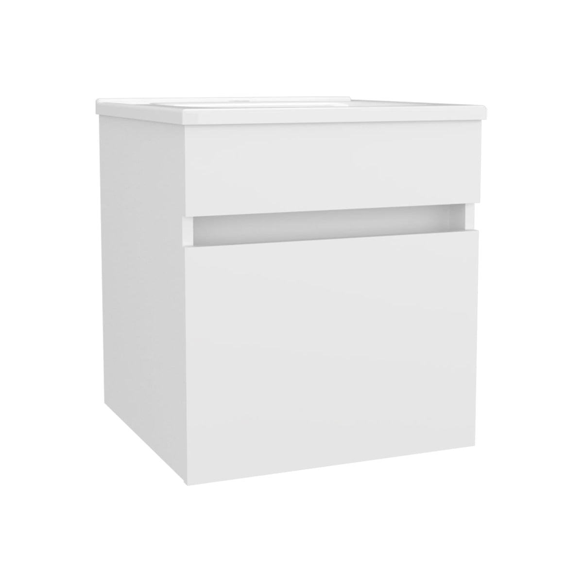 White Bathroom Floating Vanity with Sink - 17.5" x 17.5"