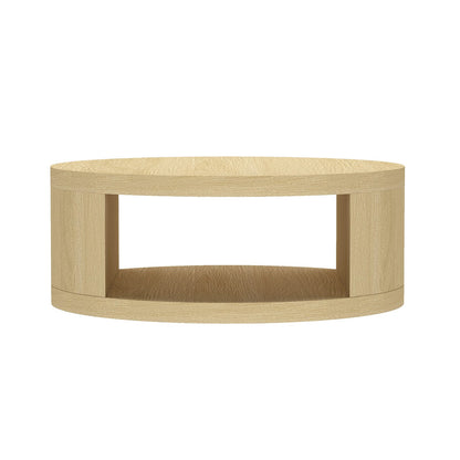 36 Round Oak Coffee Table with Storage