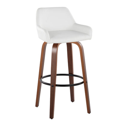 White Faux Leather Barstools for Kitchen Dining Room Set