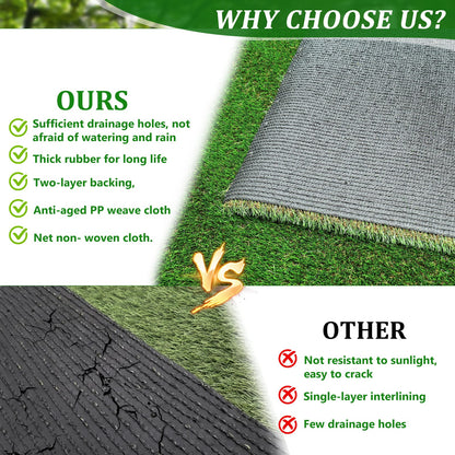 6.5FT x 33FT Outdoor Artificial Grass Runner - Thick Realistic Fake Turf for Patio