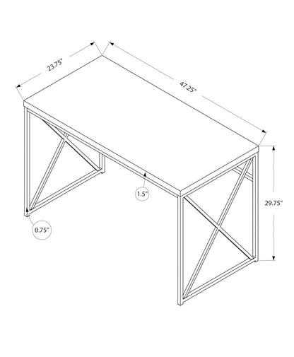 Computer Desk, Beige Laminate Home Office Desk - Black Metal Frame