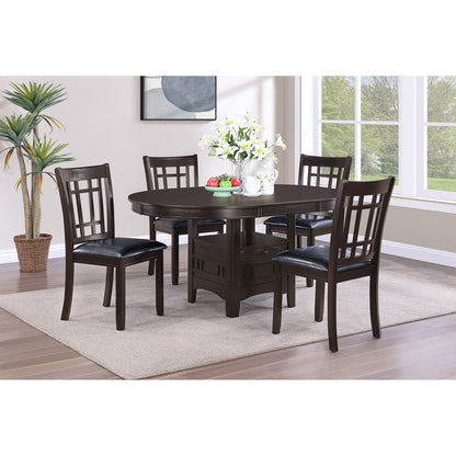 Espresso Oval Dining Table in Solid Wood+MDF for Modern Kitchen Storage