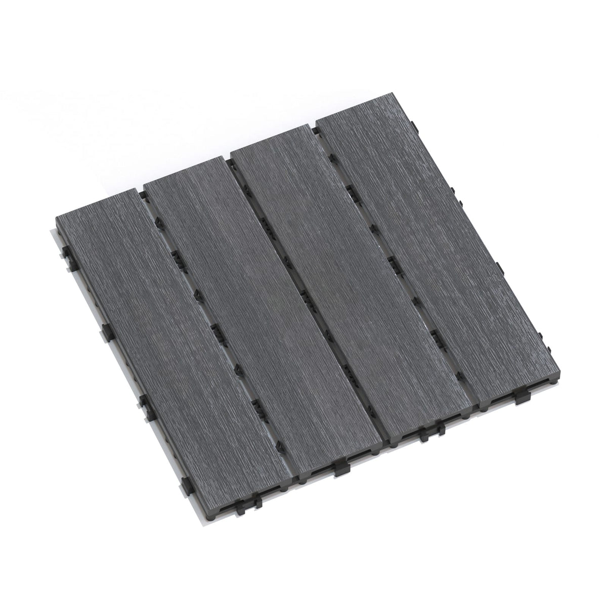Dark Gray WPC Deck Tiles - 22 Pack for Outdoor Patio & Indoor Use