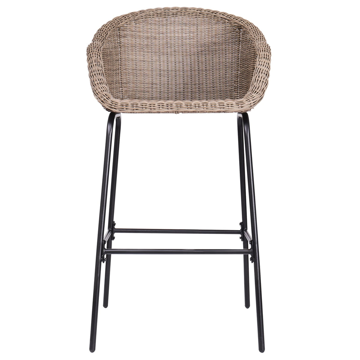 Light Brown Outdoor Bar Stools - 2 Piece Patio Set