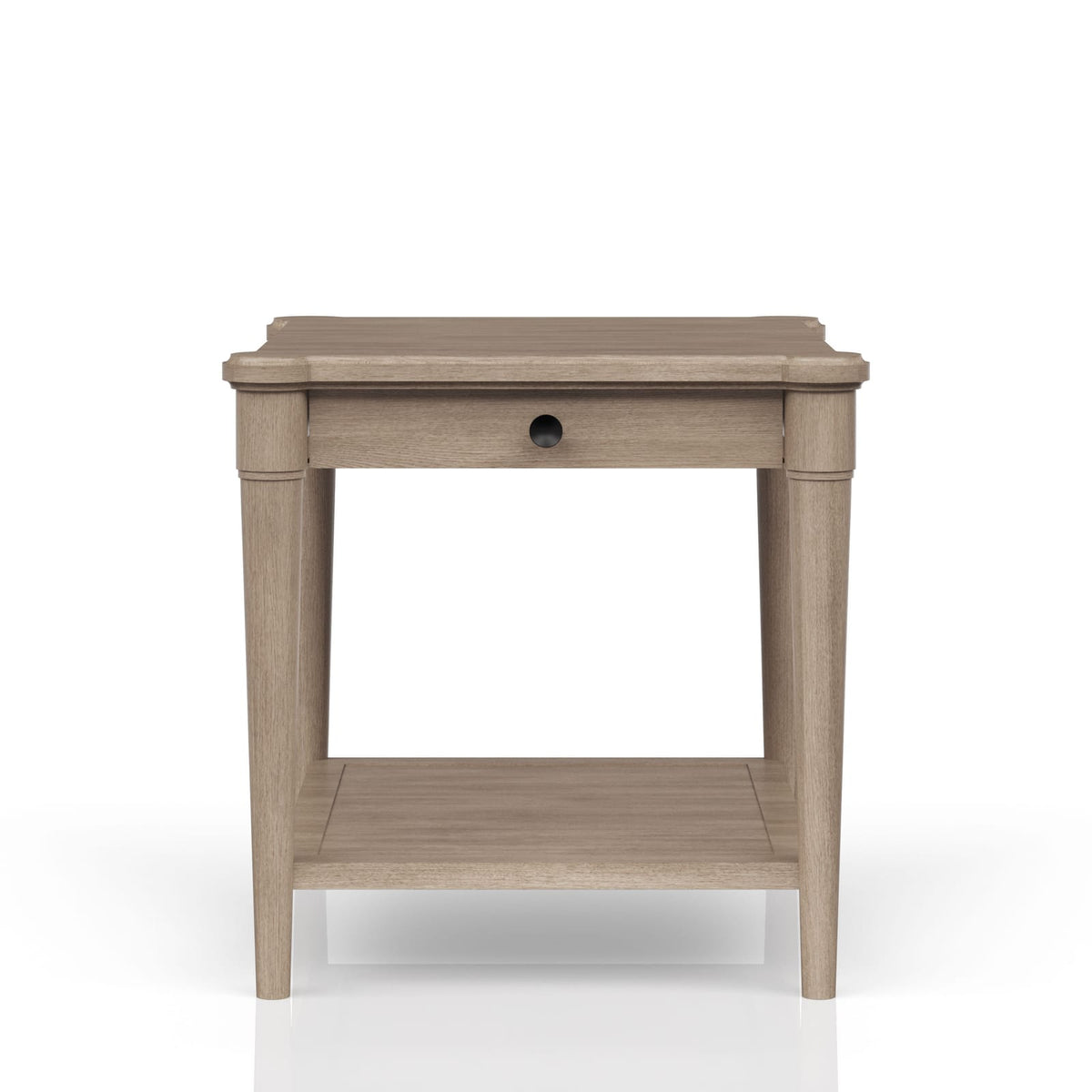Sand Finish End Table with Storage Drawer for Living Room