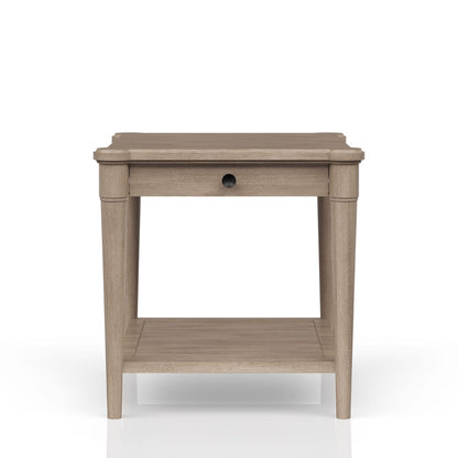 Sand Finish End Table with Storage Drawer for Living Room
