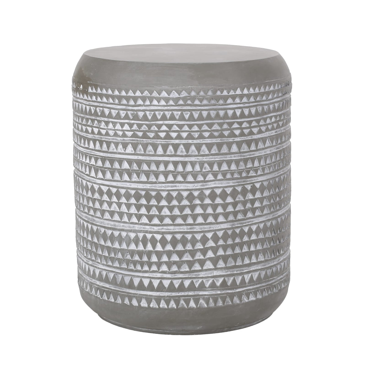 Lightweight Concrete Outdoor Side Table - 15.5" H, Magnesium Oxide