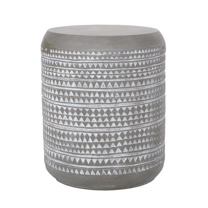 Lightweight Concrete Outdoor Side Table - 15.5" H, Magnesium Oxide
