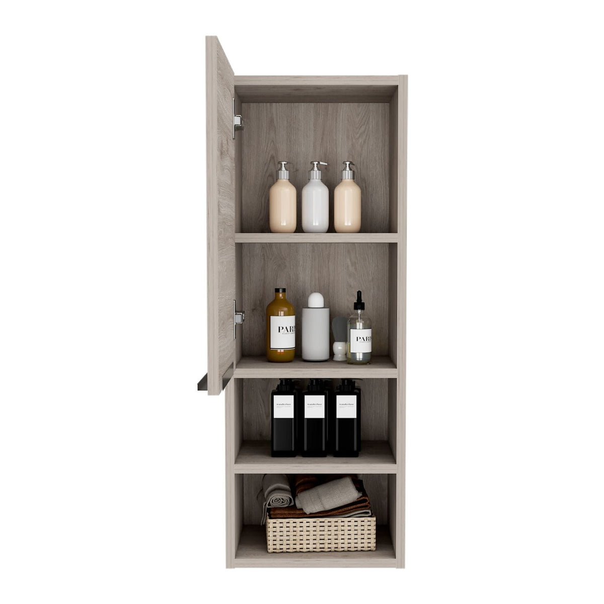 Gray Particle Board Medicine Cabinet for Bathroom Storage Renovation