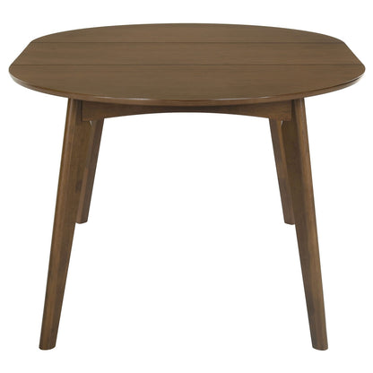 Oval Dark Walnut Dining Table with Chairs - 5 Piece Set for Dining Room