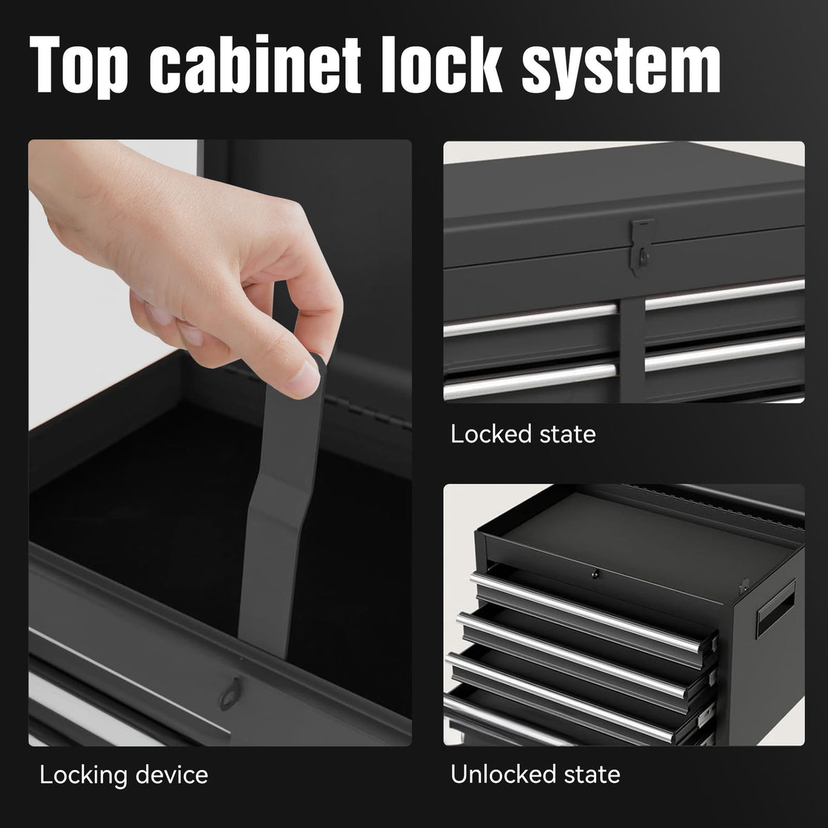 5-Drawer Rolling Tool Chest - Steel Storage Cabinet with Wheels